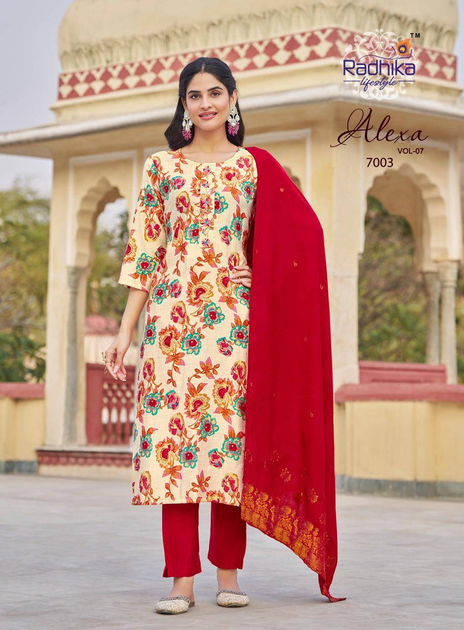 Radhika lifestyle alexa vol-7 Affordable Kurtis in Ahmedabad